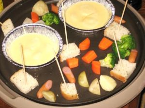 ホットプレートde簡単チーズフォンデュ